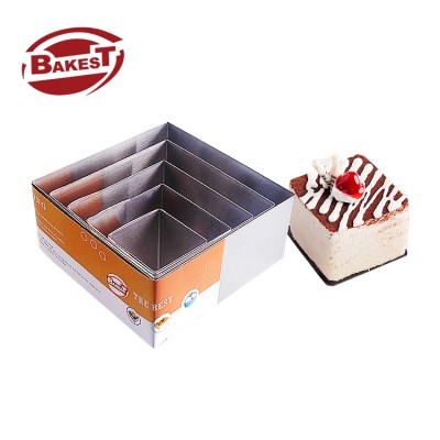 Bakest christmas square mould slicer baking stainless steel cake tart ring