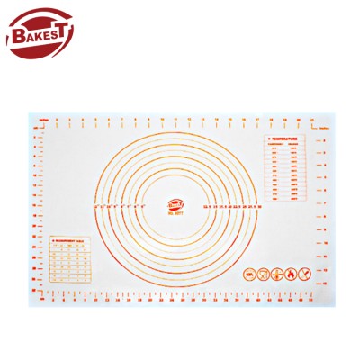 Bakest high quality color box packing Fiber Silicone Baking Mat with Scale