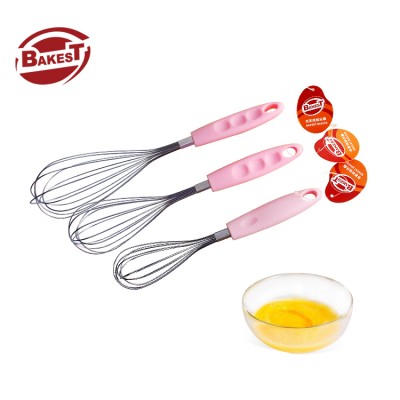 Bakest new style stainless steel cake baking tools egg whisk with plastic handle